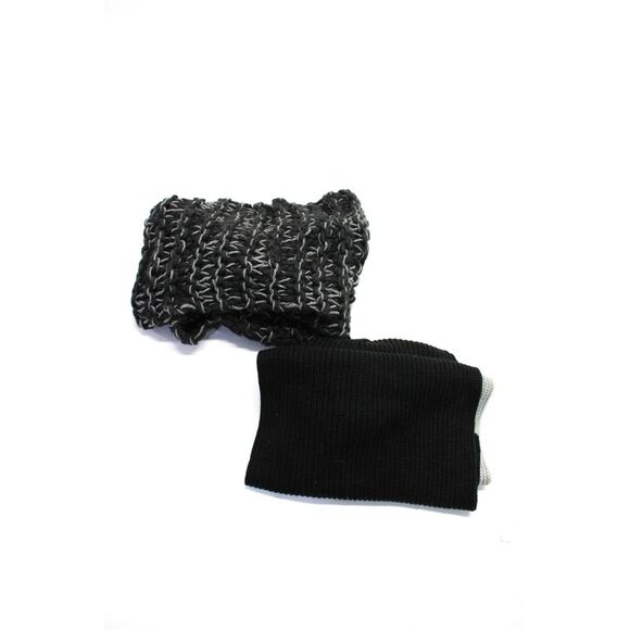 Kate Spade New York Accessories - Kate Spade New York Anna Kula Womens Crochet Knit Scarves Black Gray Lot 2